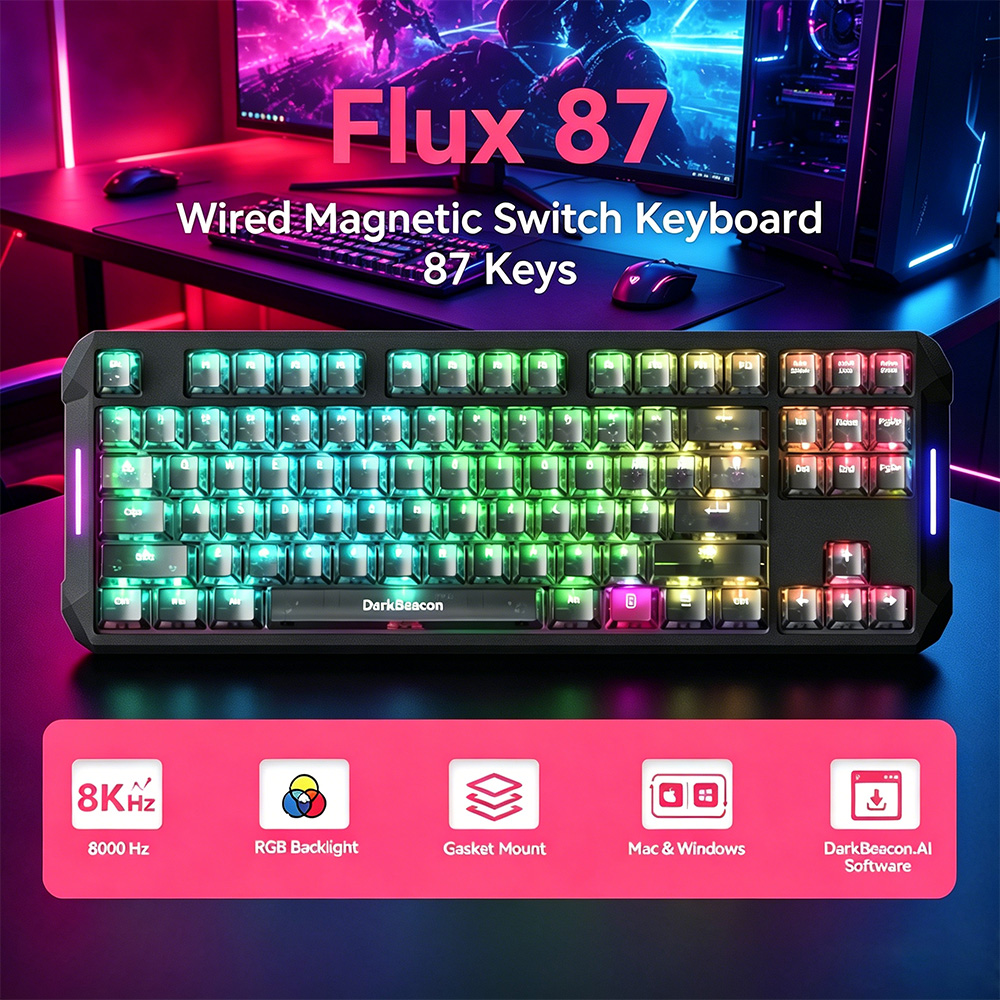 Esports Competitive Video Gaming - DarkBeacon Flux 87 Hall Effect Gaming