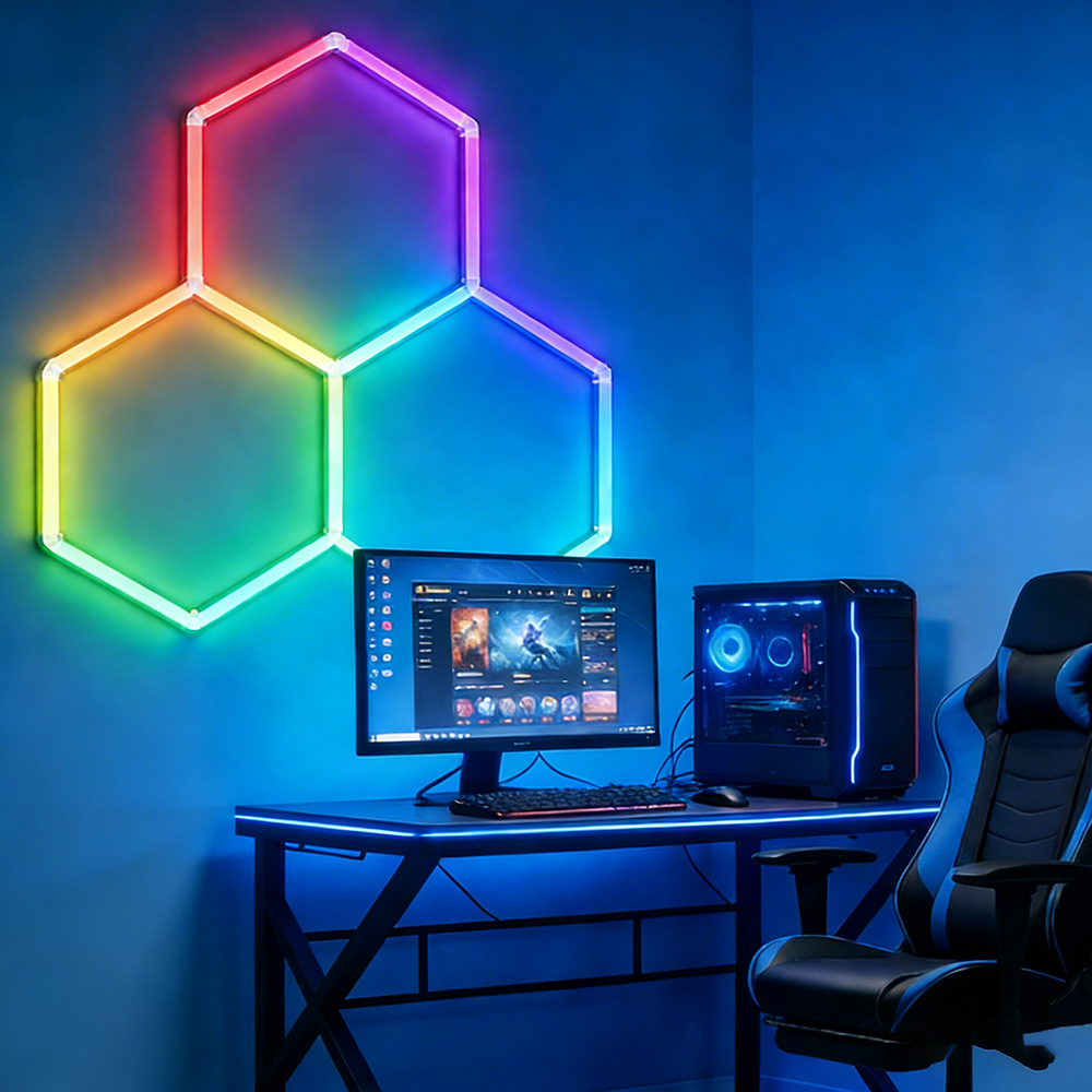 Esports Gaming Remote - Smart RGB honeycomb hexagonal LED lights