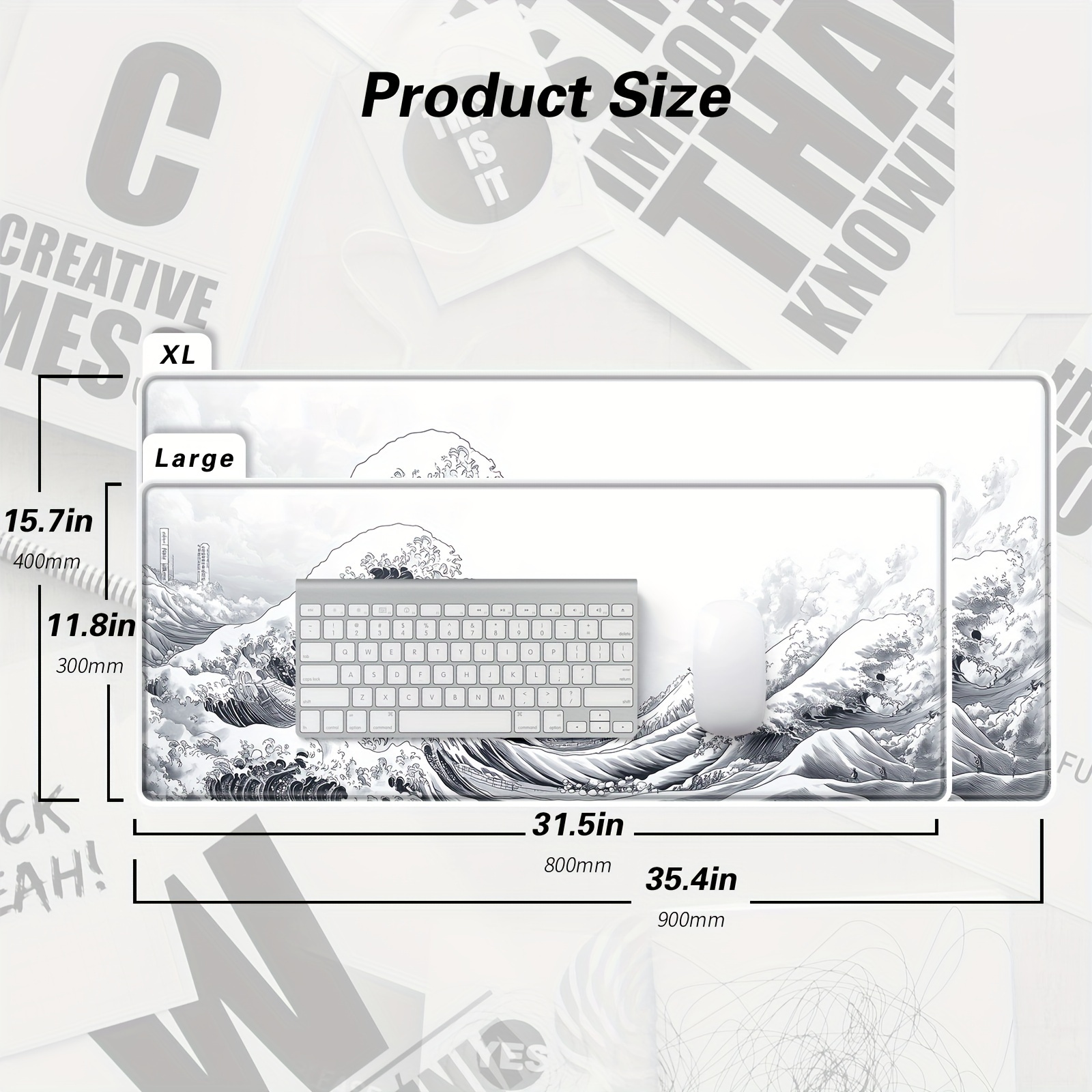Grey and White Wave Gaming Mou - Aor Esports Gaming Desk のレビューと価格