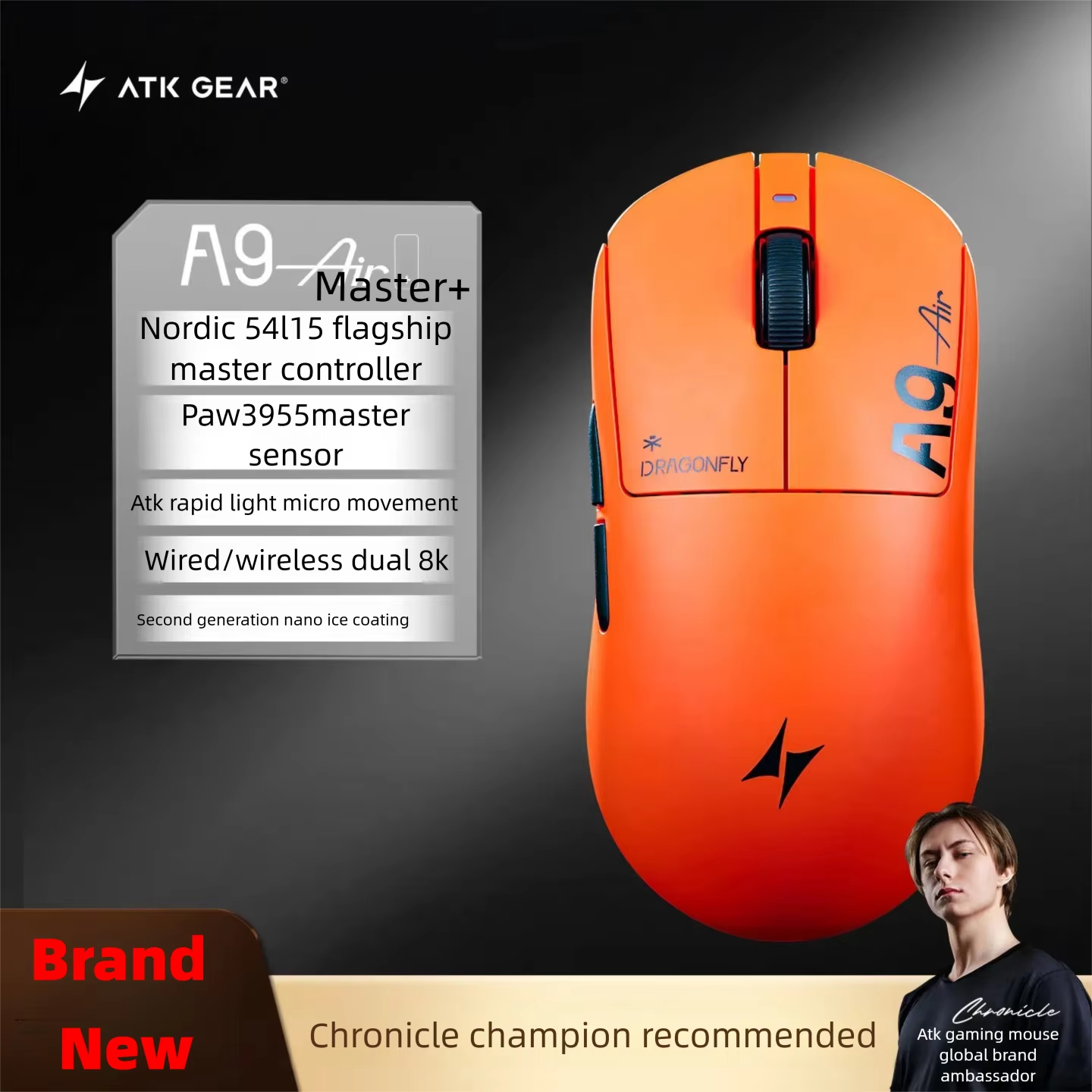 ATK A9 Air Ultimate Plus Gamin - Mouse Gaming Esports のレビューと価格