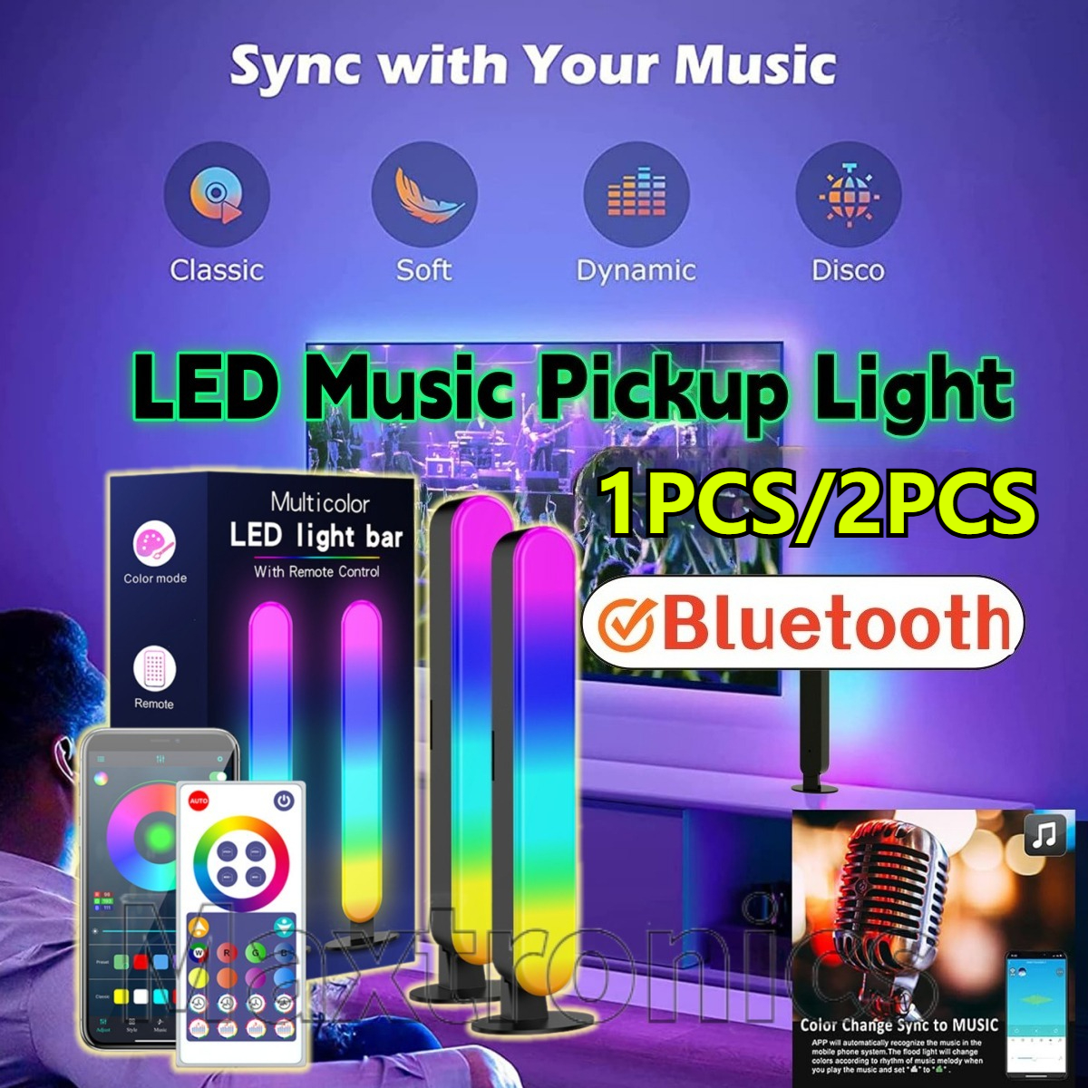 LED Music Pickup Light RGB Col - Esports Gaming Remote のレビューと価格